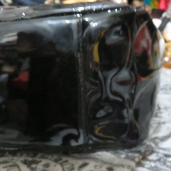 Coach Embossed C Patent Leather Black Tote Bag Handbag Shoulder bag - Picture 8 of 16